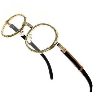 Luxury Glasses‎ Men's Fashion Eyeglasses Hip Hop Frames Gold Clear Lens Trendy